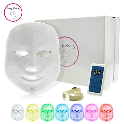 7 Color Facial Skin Care Mask with Neck - Proven Red and Blue Photon Treatment Mask - Korean Skin Care Mask for Facial Rejuvenation