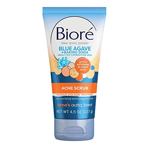 Bioré Baking Soda Acne Face Scrub, 4.5 Ounce, with 2% Salicylic Acid helps to Prevent Breakouts for Oil-free Purification of Combination Skin