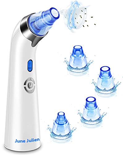 Blackhead Remover Vacuum - June Julien Facial Pore Cleanser Electric Acne Comedone Extractor Kit USB Rechargeable Blackhead Suction Tool with LED Display for Facial Skin(Blue)