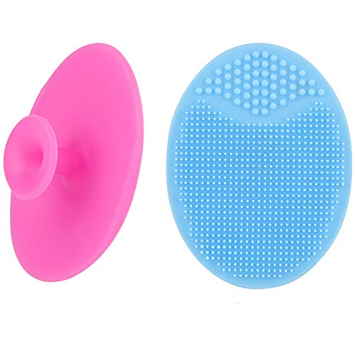 Face Scrubber,2 Pack Soft Silicone Scrubbies Facial Cleansing Pad Face Exfoliator Face Scrub Face Brush Silicone Scrubby for Massage Pore Cleansing Blackhead Removing Exfoliating,Cool Gift for Girl