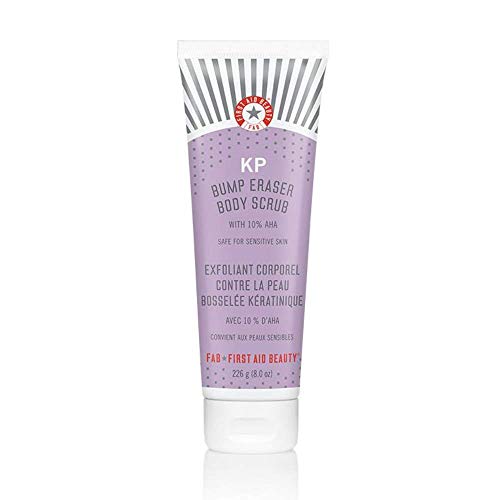 First Aid Beauty KP Bump Eraser Body Scrub with 10% AHA: Vegan Body Scrub to Decongestant Pores and Gently Exfoliate the Skin (8 oz)