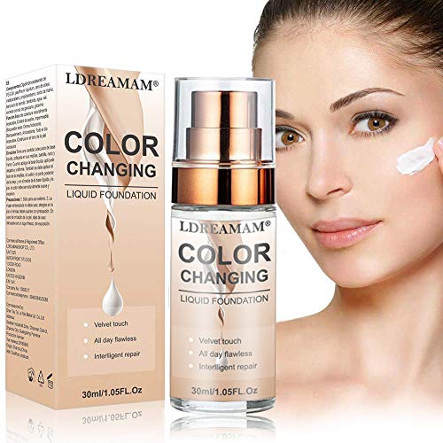 Foundation Cream,Liquid Foundation,Hides Wrinkles & Lines,BB Cream,Covering Imperfections Liquid Complete Foundation Cover, Fluid Foundation Color Changing Flawless,Universal Shade for ALL Skin Types