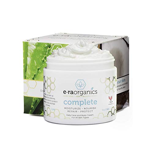 Natural & Organic Face Moisturizer Cream - Advanced 10-In-1 Non Greasy Daily Facial Cream with Aloe Vera, Manuka Honey, Coconut Oil, Cocoa Butter & More For Oily, Dry, Sensitive Skin Care Era-Organics