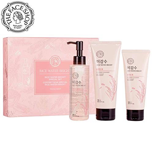 THE FACE SHOP Rice Water Bright Set - Cleanser 150Ml + Light Cleansing Oil 150Ml + Foam 100Ml, 20 g.