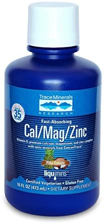 Trace Minerals Liquid Cal/Mag/Zinc, 16-Ounce