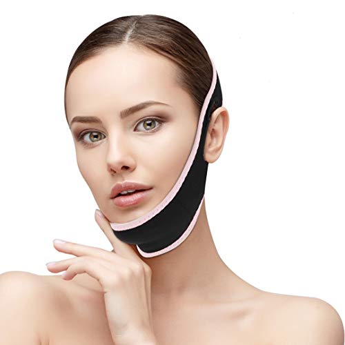 CAMTOA Facial Slimming Strap,Pain-Free Face Lifting Belt,Double Chin Reducer, V Line Face Lift for Women Eliminates Sagging Skin Lifting Firming Anti Aging (pink)