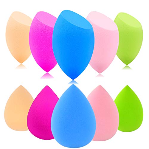 Makeup Sponge Set, 10 Pcs Beauty Sponge Blender Latex Free Foundation Blending, Flawless for Liquid, BB Cream and Powders