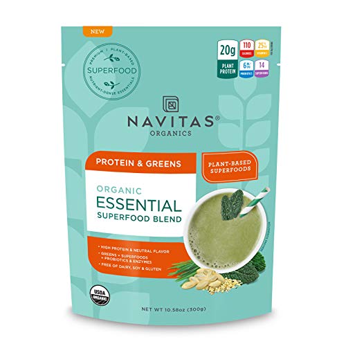 Navitas Organics Essential Superfood Protein Blend, Protein & Greens, 8.4oz. Bag — Organic, Non-GMO, Gluten-Free, Plant-Based Protein