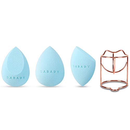 SABADY MAKEUP Beauty Sponge Blenders Set With Travel Cases,RoseGold Holder, Multi-shaped,Durable,Soft,Latex-free Blending Sponges Perfect for Foundation,Concealer,Cream,Sensitive and All Skin Types