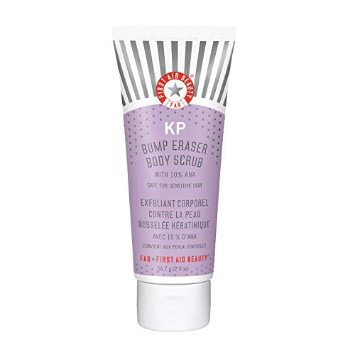 First Aid Beauty KP Bump Eraser Body Scrub Exfoliant for Keratosis Pilaris with 10% AHA 2 oz.