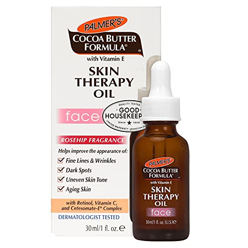 Palmer's Cocoa Butter Formula Moisturizing Skin Therapy Oil for Face with Vitamin E Rosehip Fragrance Rose, 1 Fl Oz